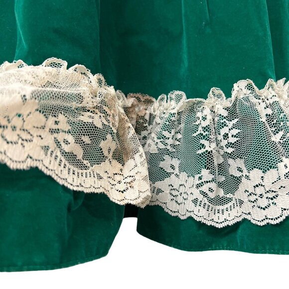 Vintage Roanna Girlie Girl Emerald Green Velvet Dress Jumper - Picture 4 of 8